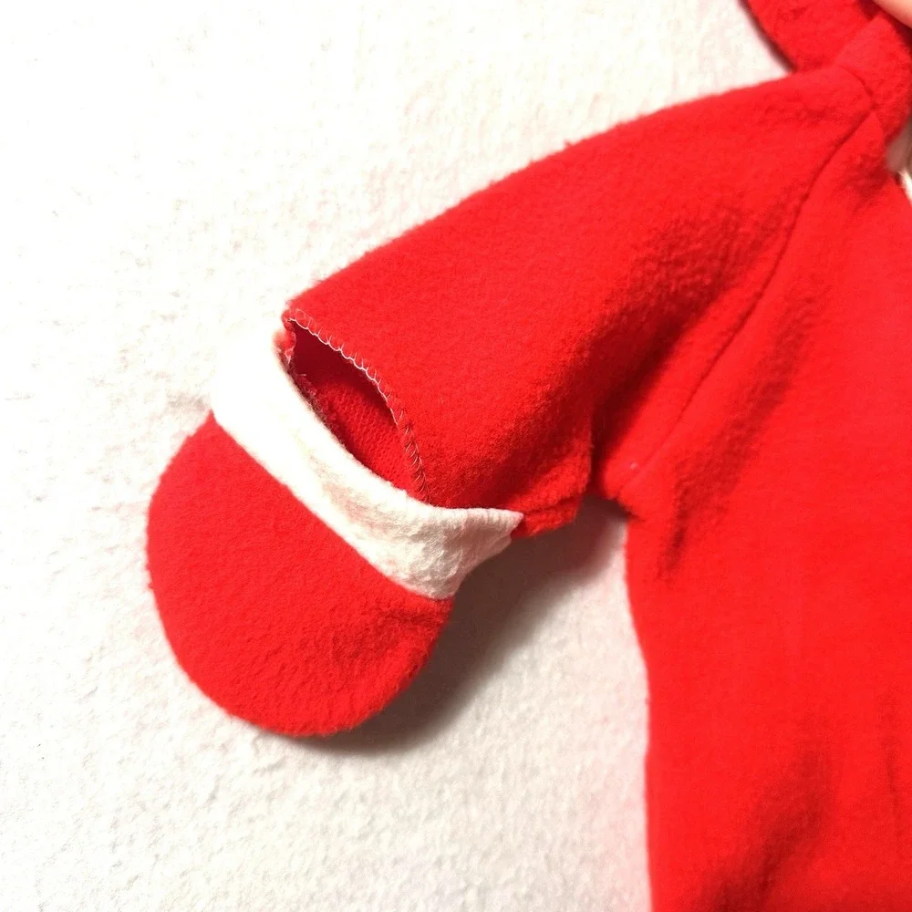 Vintage Toddle Time 0-9 Months Christmas MCM‎ Red Santa Bunting Zip JC Penny